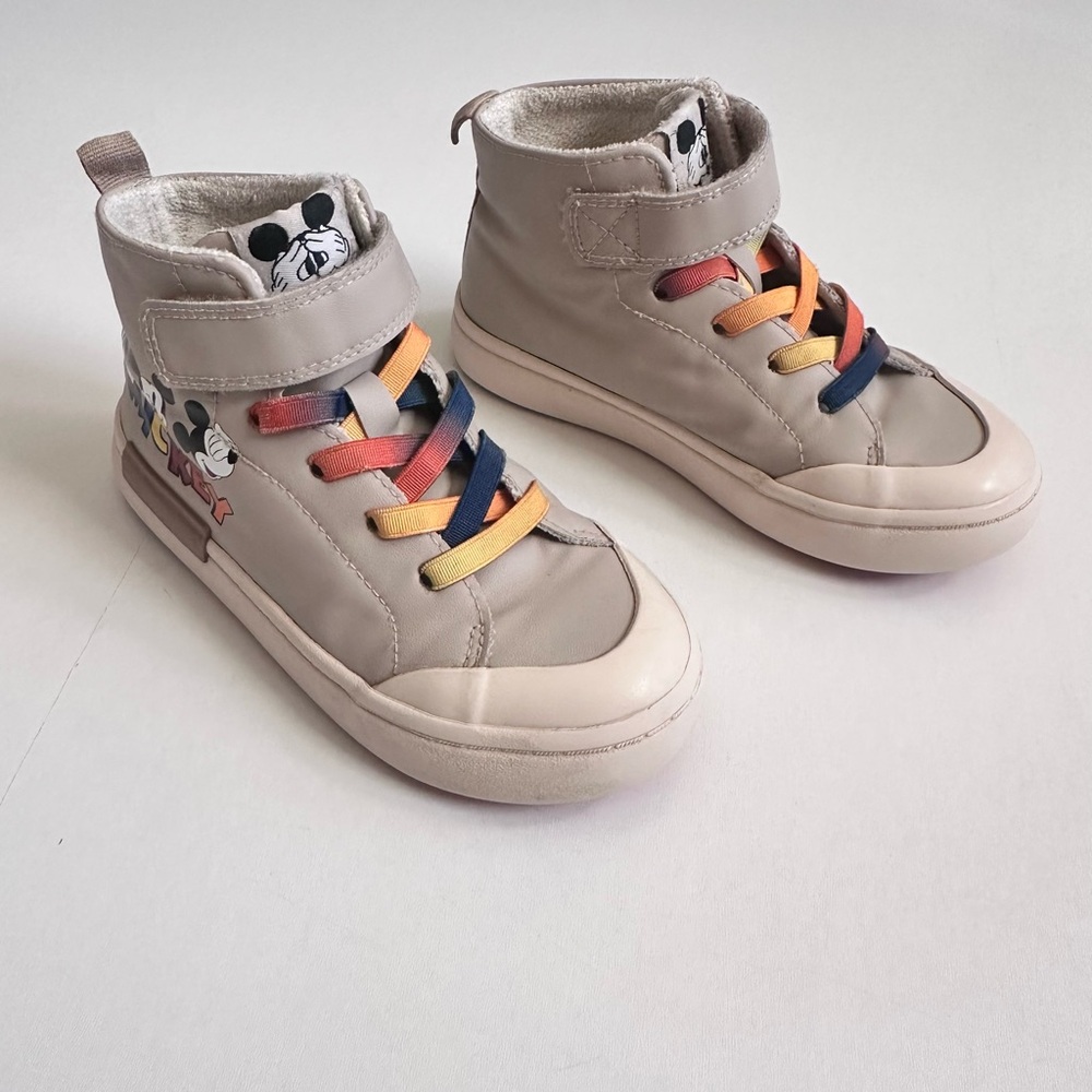 Disney Mickey High tops Sneakers Tan Shoes Size 10.5